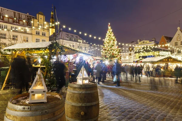 Noel pazarı, tallinn, Estonya — Stok fotoğraf