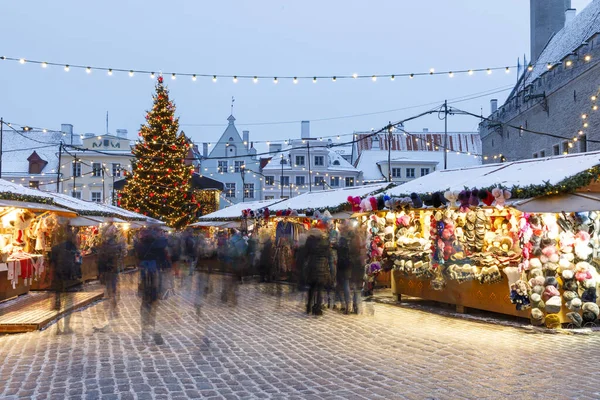 Noel pazarı, tallinn, Estonya — Stok fotoğraf