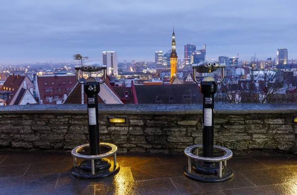 Maszyna do oglądania w punkcie widokowym w Tallinie — Zdjęcie stockowe