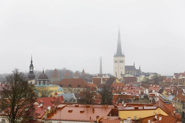 Vieille ville de Tallinn dans une brume — Photo