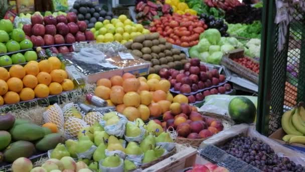 Duży warzywniak położony w San Telmo Fair, słynne miejsce w mieście — Wideo stockowe