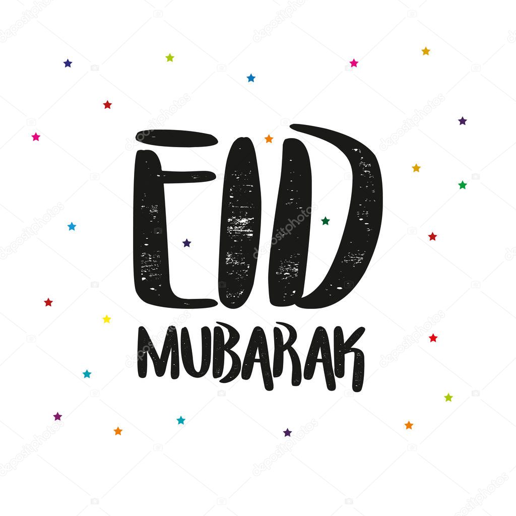 Eid Mubarak - traditional Muslim greeting. Muslim greetings background. Vector illustration.