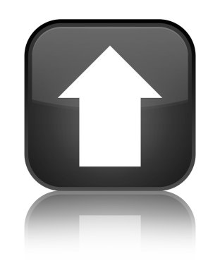 Ok simgesi parlak siyah kare düğmesini upload