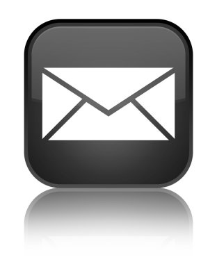 E-posta kutsal kişilerin resmi parlak siyah kare düğme