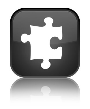 Bulmaca kutsal kişilerin resmi parlak siyah kare düğme