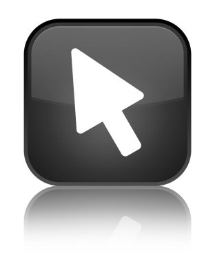 İmleç kutsal kişilerin resmi parlak siyah kare düğme