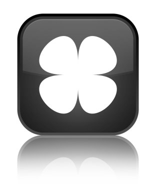 Çiçek yaprak kutsal kişilerin resmi parlak siyah kare düğme