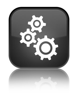 Gears'ın kutsal kişilerin resmi parlak siyah kare düğme