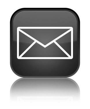 E-posta kutsal kişilerin resmi parlak siyah kare düğme