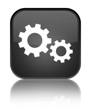 İşlem simgesi parlak siyah kare düğme