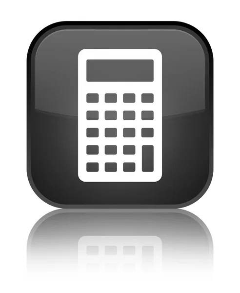 Calculator icon shiny black square button — Stock Photo, Image