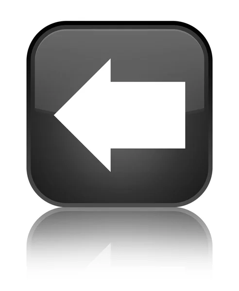 Bakåt-pilen ikonen glänsande svarta fyrkantiga knappen — Stockfoto