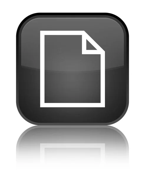 Ícone de página em branco brilhante botão quadrado preto — Fotografia de Stock