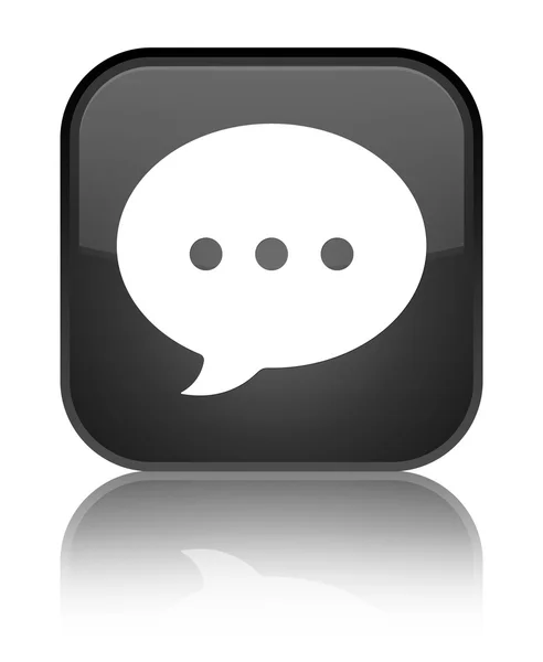 Conversation icon shiny black square button