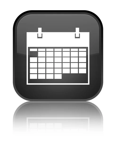 Calendar icon shiny black square button — Stock Photo, Image