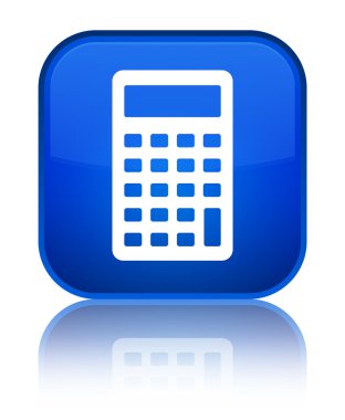Hesap makinesi simge parlak mavi kare düğme