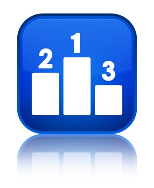 Podyum kutsal kişilerin resmi parlak mavi kare düğme