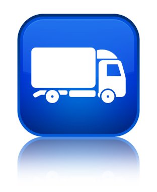 Kamyon kutsal kişilerin resmi parlak mavi kare düğme