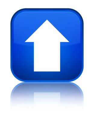 Ok simgesi parlak mavi kare düğmesini upload