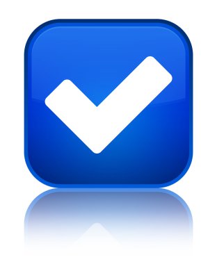 Kutsal kişilerin resmi parlak mavi kare düğme doğrulamak