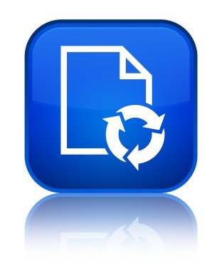 Belge işlemi kutsal kişilerin resmi parlak mavi kare düğme