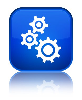 Gears'ın kutsal kişilerin resmi parlak mavi kare düğme