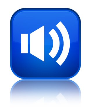 Ses simgesi parlak mavi kare düğmesi