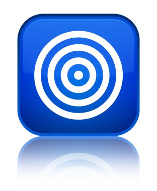 Hedef simgesi parlak mavi kare düğme