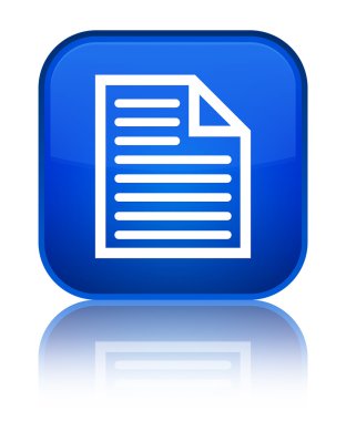 Belge sayfa simgesi parlak mavi kare düğme