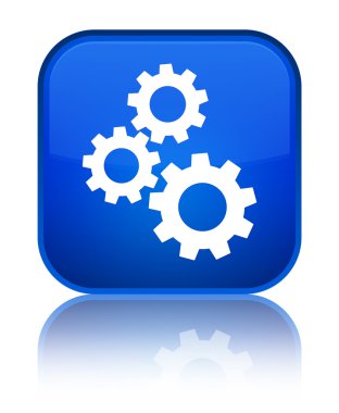 Gears'ın kutsal kişilerin resmi parlak mavi kare düğme