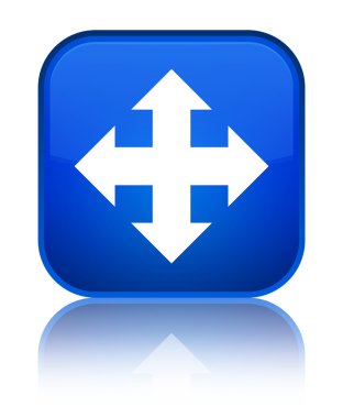 Kutsal kişilerin resmi parlak mavi kare düğme hareket