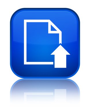 Belge simgesi parlak mavi kare düğmesini upload