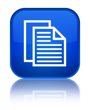 Belge sayfaları kutsal kişilerin resmi parlak mavi kare düğme