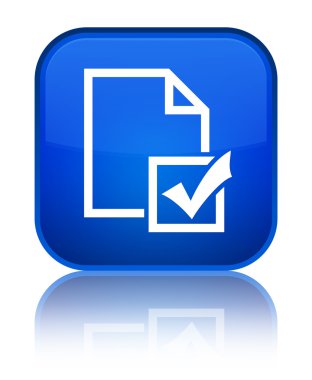 Anket kutsal kişilerin resmi parlak mavi kare düğme