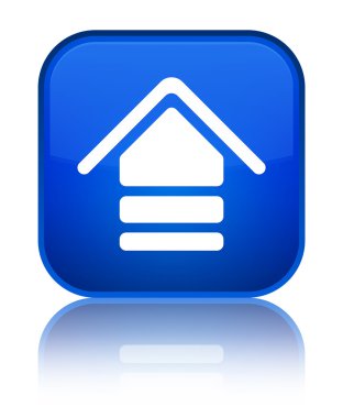 Kutsal kişilerin resmi parlak mavi kare düğme upload