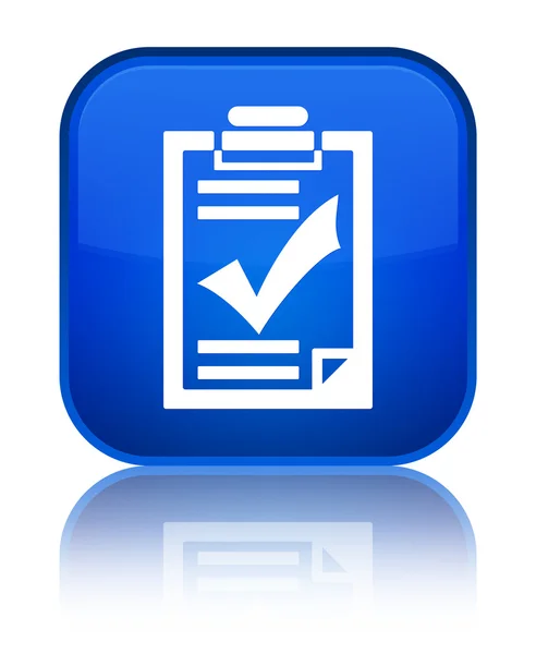 Checklista ikonen blanka blå fyrkantiga knappen — Stockfoto