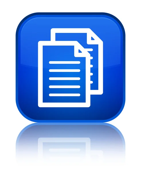 Dokument ikon blanka blå fyrkantiga knappen — Stockfoto