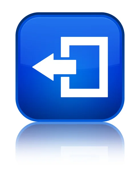 Cerrar sesión icono azul brillante botón cuadrado —  Fotos de Stock