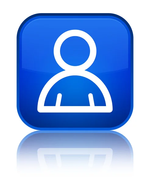 Member icon shiny blue square button — Stock Photo, Image