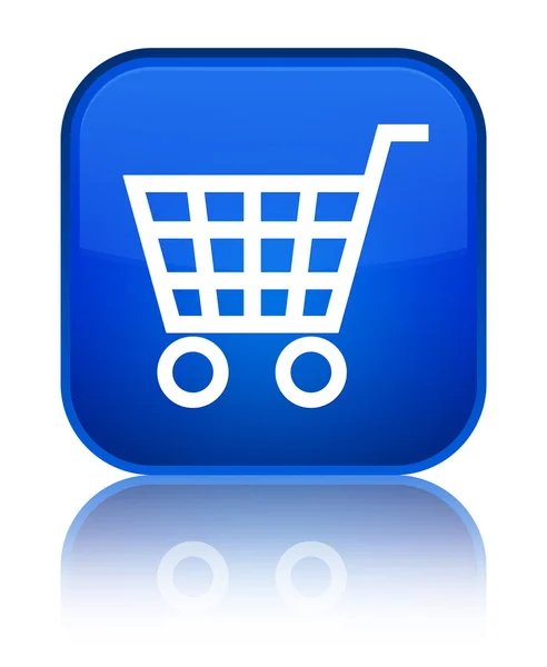 Ecommerce icon shiny blue square button — Stock Photo, Image