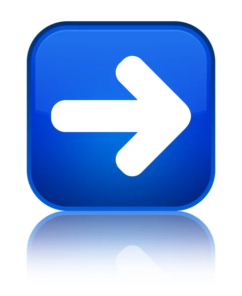 Volgende pijl pictogram glanzende blauwe vierkante knop — Stockfoto