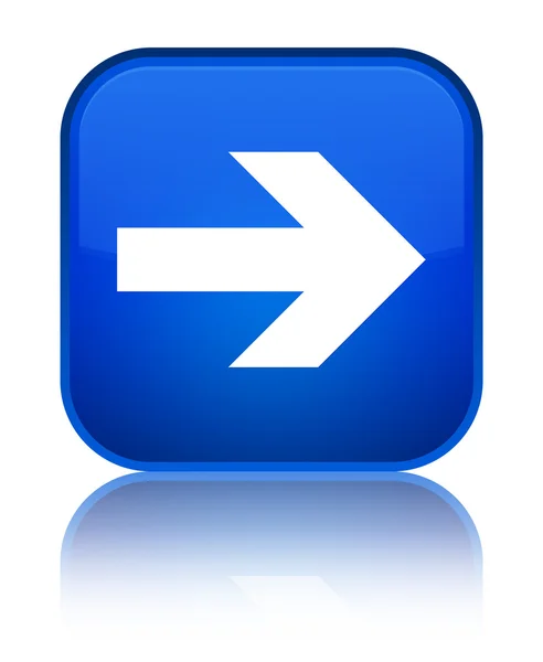 Next arrow icon shiny blue square button — Stock Photo, Image