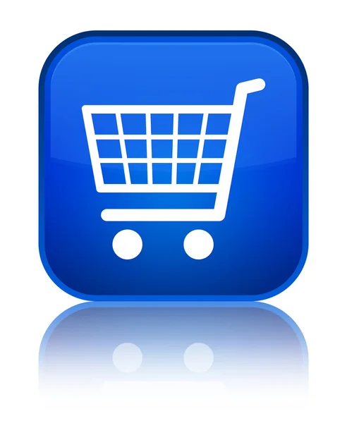 Icono de comercio electrónico azul brillante botón cuadrado — Foto de Stock