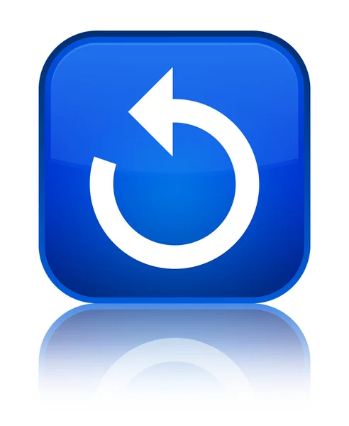 화살표 아이콘 빛나는 파란색 사각형 버튼을 새로 고침 — 스톡 사진