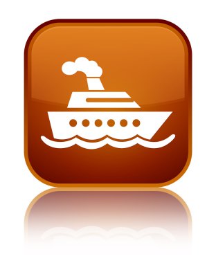 Cruise gemi kutsal kişilerin resmi parlak kahverengi kare düğme