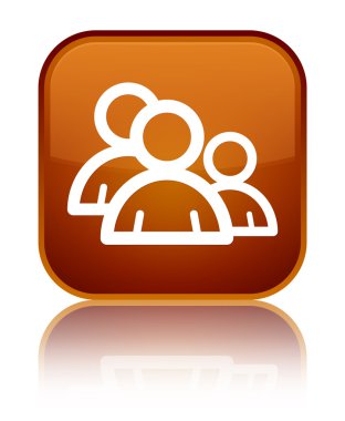 Grup simgesi parlak kahverengi kare düğme