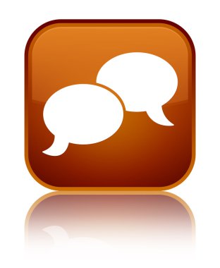 Sohbet kabarcık kutsal kişilerin resmi parlak kahverengi kare düğme