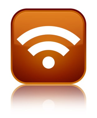 WiFi kutsal kişilerin resmi parlak kahverengi kare düğme