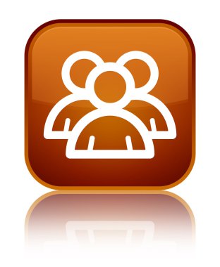 Grup simgesi parlak kahverengi kare düğme