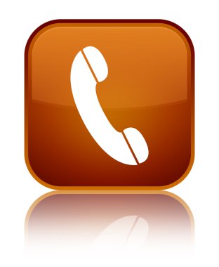 Telefon kutsal kişilerin resmi parlak kahverengi kare düğme